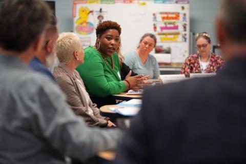 group discussing in classroom